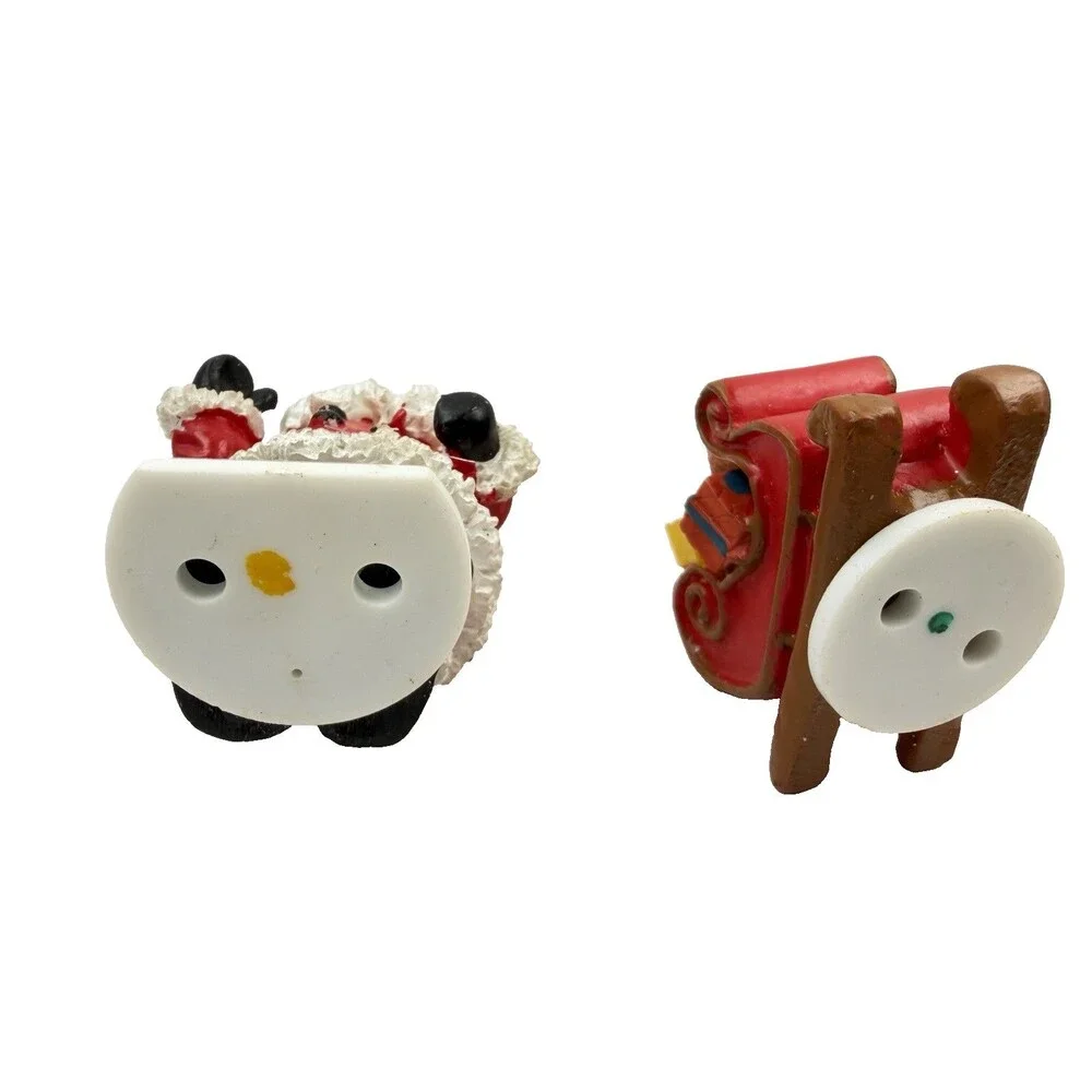Vintage Santa Claus & Sleigh With Gifts Mouse Mini Figurine Set Christmas Decor